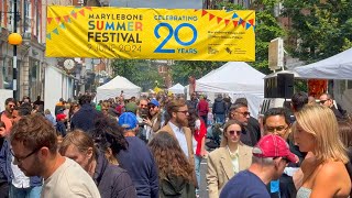 London’s Marylebone Summer Festival 2024 🌞 Street Fair with Cutest Pup Dog Show 🐶 4K HDR [upl. by Jannelle]