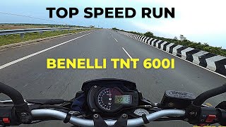 Benelli TNT 600i  Top Speed Run  Comet [upl. by Etnad]