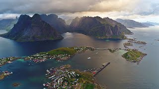 ⭐️ Beautiful Lofoten Norway  Arctic Circle AERIAL DRONE 4K VIDEO [upl. by Mata495]