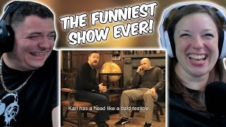 AMERICANS FIRST TIME REACTION To Learn English with Ricky Gervais and Karl Pilkington [upl. by Beth151]