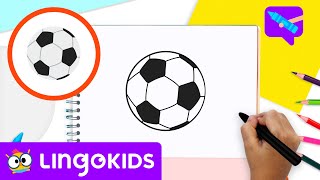 How to Draw a SOCCER BALL ⚽ 🎨  Learn to draw easily  Lingokids [upl. by Nylarej894]