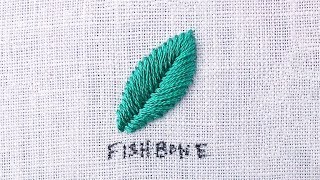 Embroider Leaves with the Fishbone Stitch [upl. by Fallon224]