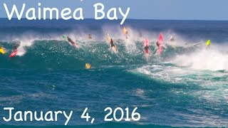 Waimea Bay Big Wave Surfing January 4 2016  LookIntoHawaiicom [upl. by Aisital]