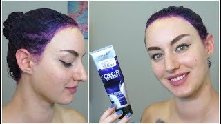 DYING MY HAIR DARK PURPLE AT HOME  JustEnufEyes [upl. by Holtorf]