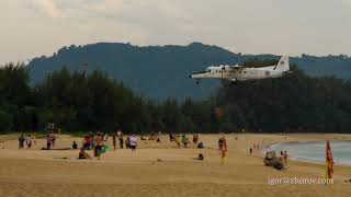 Turboprop aircraft Dornier Do228 approaching over the sea [upl. by Durr659]