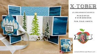 Stampin’Up Peaceful Evergreens und wunderschöne Weihnachtszeit  23Weihnachtskarte im XTober [upl. by Cozmo42]