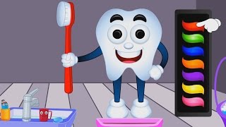 Learn Colors with Teeth Brush For Children Teach Colours Baby Kids Learning Videos [upl. by Seitz]