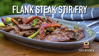 Flank Steak StirFry on the Big Green Egg [upl. by Yukio]