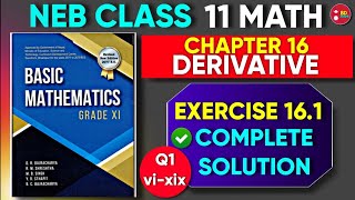 Solution of Exercise 161 Chapter 16  Derivative Class 11 Basic Mathematics NEB  Part 2 [upl. by Inat61]