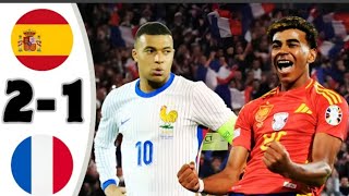 Spain Unbelievable  Spain vs France 21  Extended Highlights amp Goals  2024 HD [upl. by Palecek]