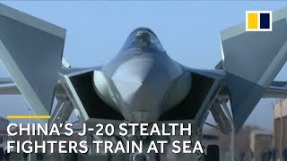 Chinas newest J20 stealth jets hold first maritime combat drills [upl. by Ynnej]