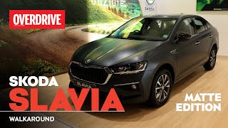 Skoda Slavia Matte Edition  Walkaround  OVERDRIVE [upl. by Amled]