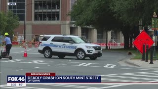 Fatal wreck closes street outside of Bank of America Stadium [upl. by Sirron874]