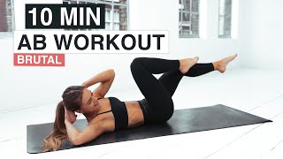 10 MIN BRUTAL AB WORKOUT TO GET RIPPED ABS  No Equipment Home Workout [upl. by Esenahs]