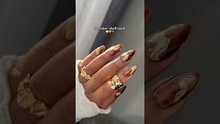 🤎tortoise shell nails🤎 nails fallnaildesign nailart autumnnails tortoiseshell gelnails [upl. by Ambler]