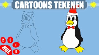 Pinguin tekenen in 2 MINUTEN  Leren tekenen voor beginners en kinderen 11 [upl. by Amelia]