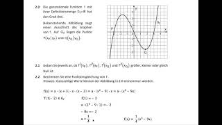 Fachabitur Bayern Mathematik Technik 2021 Teil 1 ohne Hilfsmittel Analysis und Geometrie [upl. by Irdua]