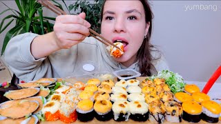 МУКБАНГ жизнь с абьюзером 10 000 ККАЛ ЗАПЕЧЕННЫЙ СЕТ РОЛЛОВ и мидии mukbang sushi asmr [upl. by Vickey]