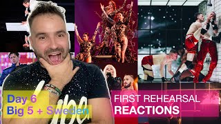 Day 6 First Rehearsal Reactions  Eurovision 2024 Big5  Sweden 🇬🇧 🇩🇪 🇸🇪 🇫🇷 🇪🇸 🇮🇹 [upl. by Nonnaehr]