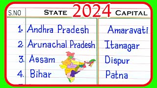 States and Capitals of Indiastate and capitalStates and CapitalsState and Capital in English [upl. by Caylor]