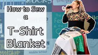 How to Sew a TShirt Blanket  Project for Beginners [upl. by Cassaundra]