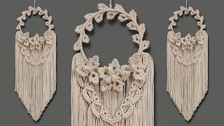 How to Make Macrame Hoop Wall Hanging  Macrame Wall Hanging Tutorial [upl. by Llorrad]