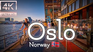 4K summer walking tour in Oslo Sørenga neighborhood [upl. by Anyr308]