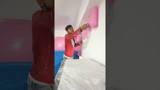 Asian Royal Shyne Paint Work by Sahajpainter bergerpaints asianpaint pinkcolour royalshyne [upl. by Cerf]