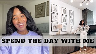 VLOG  SPEND THE DAY WITH ME  NEW LIVING ROOM FURNITURE AND DINING ROOM GALLERY WALL  THE YUSUFS [upl. by Towers]