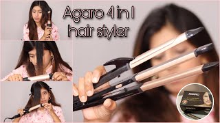 Agaro 4in1 Hair Styler straightener  crimpercurlerbrush  Review amp Demo [upl. by Allison]