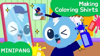 Learn colors with MINIPANG  👕Making Coloring Shirts  MINIPANG TV 2D Play [upl. by Annamaria]