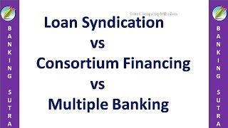 consortium finance  loan syndication  multiple banking system [upl. by Arihsa]