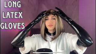 ASMR in Long Shiny Latex Gloves  No Talking [upl. by Nov]