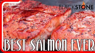 Backyard Salmon On The Blackstone Griddle [upl. by Ocirrej]