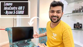 Lenovo IdeaCentre AIO 3 with AMD Ryzen 55500U Unboxing amp Review Best Mid Range All In One [upl. by Ericksen]