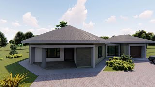 2 bedroom Rondavel  Simple House Design  Single garage  One bathroom  Kitchen  Ensuite  2patio [upl. by Gilly]