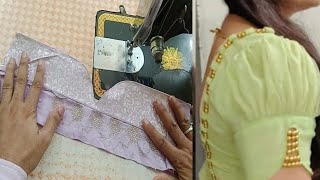 Top trending puff sleeve design cutting and stitching 💥 how to blouse sleeve design✂️✂️✂️✂️ [upl. by Nyledam]