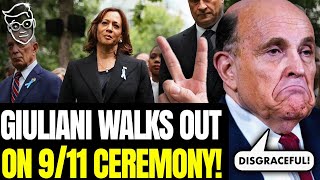 Mayor Rudy Giuliani LEAVES 911 Ceremony After Kamala DISGRACES Victims Memory “I Could NOT Stay” [upl. by Noemis]