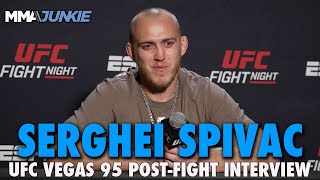 Serghei Spivac Responds to Jailton Almeidas Callout After Slick Submission Win  UFC on ESPN 61 [upl. by Ludie]