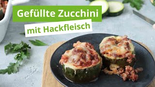 Gefüllte Zucchini mit Hackfleisch  aus dem Ofen  Rezept  Stylingkitchen [upl. by Cornell]