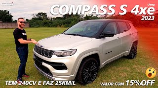 JEEP COMPASS S 4xe 2023  Tem 240cv e Faz 25kml [upl. by Gazzo]