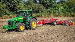 John Deere 8R 370 amp Pottinger Terradisc 8001T [upl. by Iblok]