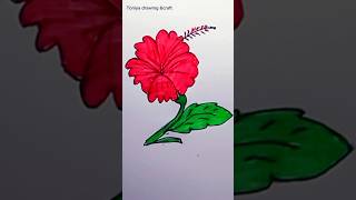 how to draw hibiscus flower Joba flower drawing 🌺🌺art shorts toniyadrawingampcraft [upl. by Vivienne]