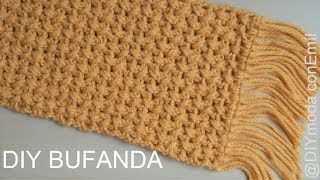 Bufanda de lana a crochet fácil y rápido paso a paso [upl. by Yeznil]