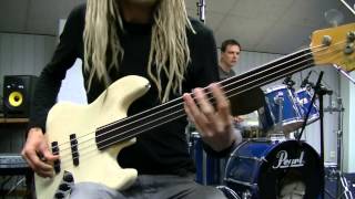 Experimental Fretless Funk Rock Bass amp Drum Grooves [upl. by Quinn851]