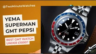 Yema Superman Pepsi GMT Review TwoMinuteWatches  Great 39mm GMT diver for under £1000 [upl. by Duahsar]