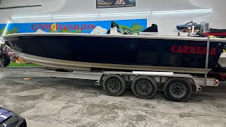 27’ race boat wrap Timelapse wraplife customwraps wrap wrapstyle carwrap boatwrap timelapse [upl. by Aneen]