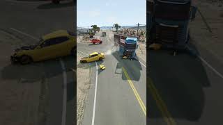 Realistic Highway Car Crashes 60 shorts beamngdrive [upl. by Cleon]