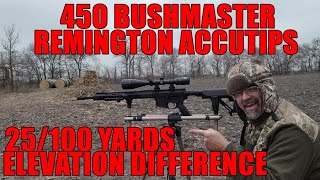 450 BUSHMASTER REM ACCUTIPS 25 100 YARDS DIFFERENCE [upl. by Shaylyn868]