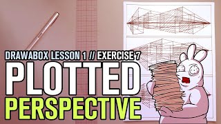 Drawabox Lesson 1 Exercise 7 Plotted Perspective [upl. by Nylynnej]